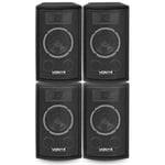 4x Vonyx 6"" PA Party Speakers Disco DJ Sound Setup 1200 Watt UK Stock