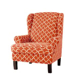 HKPLDE 2-Pieces Stretch Wing Chair Cover Wingback Chair Cover Armchair Chair Slipcovers Washable Soft Sofa Covers, Printed Wing Back Chair Slipcovers-Orange
