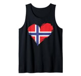 Norway flag in heart Norwegian Origin Pride Nordic Roots Tank Top