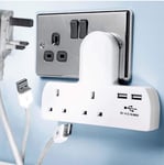 STATUS USB Multi Plug Adapter | Double Port USB Power Adapter White | Double UK