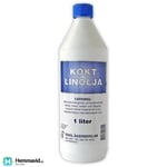 Linolja Kokt i plastflaska - torkar och kan användas som ytskikt