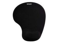 Savio MP-01B mouse pad black, Svart, Monokromatiskt, Handledsstöd