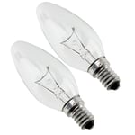 SPARES2GO Candle Bulbs for Dimplex Electric Heater/Fire (Pack of 2, 40 Watt)