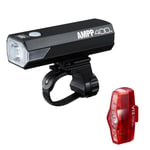 Cateye AMPP 400 / Vis 150 USB Rechargeable Bike Light Set - Black