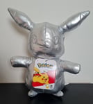 Pokemon 25th Celebration 8in Silver Pikachu Plush Soft Cuddly Toy