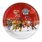Papperstallrik Paw Patrol 23cm 8-pack Röd