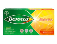 Berocca Immuno Effervescent Tablets Orange With Multi-Vitamins C & D 30 Tablets