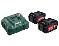 Pack énergie 18V METABO - Pack 2 Batteries 18 volts + chargeur rapide 2 x 4,0 Ah Li-Power, ASC 55, coffret - 685050000