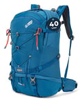 Terra Peak® Sac à dos de randonnée 40L (FLEX 40) grand bleu pour femme et homme - Sac a dos de trekking, chasse et voyage (respirant, imperméable) - Sac alpinisme, escalade et de jour (ergonomique)