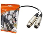 Trade Shop - Cable Adaptateur Audio Jack 3.5mm Male Vers 2 Xlr Femelle Stereo Microphone Kl-9249