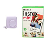 instax 70100146242 mini 11 camera case, Lilac Purple & 16386004 Mini Film, 10 Shot Pack, White border