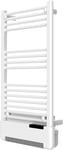 Radiateur Sèche-serviettes vertical à inertie fluide LIZA 500W + soufflerie 1000W blanc - Programmation digitale - VOLTMAN