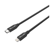 Data cable, Apple MFI Certified, Type-C to Lightning, 1m Black