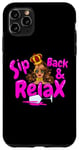 iPhone 11 Pro Max Sip Back & Relax Black Women Queen Diva Melanin Sista Wine Case