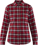 Fjallraven Women's Övik Flannel W Long Sleeved T shirt, Red, XS UK