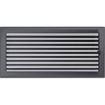 Grille de ventilation KRATKI avec stores (lames) | 22x45cm | Graphite | Grille d'extraction pour ventilation de cheminée | résistant mécaniquement et à la surchauffe | Pour chaque type d'intérieur