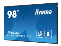 iiyama ProLite LH9875UHS-B1AG - 98 Diagonalklasse (97.5 synlig) LED-bakgrunnsbelyst LCD-skjerm - intelligent skilting - med innebygd SoC-mediespiller - Android - 4K UHD (2160p) 3840 x 2160 - svart