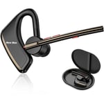 New Bee Bluetooth Headset Handsfree Bluetooth Earpiece V5.2 Single Ear Light Weight Earpiece with 24h talking time for iPhone, Android and Laptop