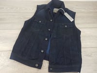 G Star 92650 Denim Jacket Vest 3D Aged Ladies Dark Wash UK  8 XS D452-9