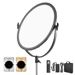 NEEWER Éclairage Rond de Studio Bicolore à LED, Lampe de Flapjack de Bord de Studio Ultra Mince, Eclairage de Portrait à Intensité Variable de 45.5CM 70 W avec Adaptateur Secteur (Pile Non Incluse)