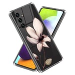 Samsung Galaxy A15 (5G) / A15 Flexibelt Plastskal - Transparent / Magnolia Blomma