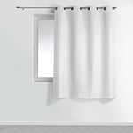 douceur d'intérieur, Rideau à Oeillets (140 x 180 cm) Essentiel Blanc, Polyester
