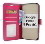 Crazy Horse Wallet Google Pixel 8 Pro 5G (Hotpink)