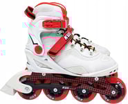 Dam Herr Vit Gummi Rullskridskor Solid Med Broms Kubisport Storlek 38
