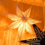 Christmas 45cm White Velvet Star Plug In Lit Tree Topper Or Wall Light