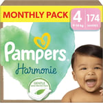 Pampers Harmonie Nappies Size 4, 174 Nappies, 9Kg-14Kg, Gentle Skin Protection C