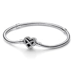 Pandora Moments Sparkling Infinity Heart Clasp Snake Chain Armband 20 cm 592645C01