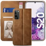 YATWIN Samsung Galaxy S20 Case, Samsung S20 4G / 5G Flip Wallet Leather Case with Card Slot and Shockproof Function Kickstand Phone Cases Cover for Samsung S20 - Brown