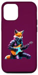Coque pour iPhone 14 Pro Renard jouant de la guitare Rock Musicien Band Guitariste Amoureux de musique