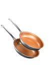 'Diamond' 2-Piece Copper Frying Pan Set