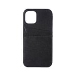 ONSALA COLLECTION Mobilskal Skinn Svart iPhone 12 Mini med Kortfack