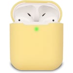 2-pack Airpods-fodral (gult + blått), AirPods 2-fodral, AirPods-fodral i silikon, synliga LED-indikatorer, stöd för trådlös laddning