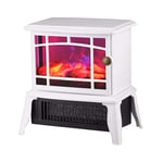 JHSHENGSHI Fireplace Heater with Wood Stove LED Light Portable Electric Stove Vintage Log Burning Flame-effect Fireplace House Heating Winter Living Room 1500W 750W