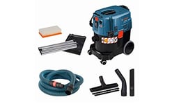 Bosch Professional GAS 35 M AFC wet/dry dust extractor (incl. crevice nozzle, disp. bag, elbow, floor nozzle set, 35mm dia., 1x PES flat-pleated filter, 3x0.35m ex. pipe, 5m hose w/power tool adapter)