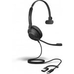 Jabra Evolve2 30 SE, USB C/A, UC Mono-headset, svart