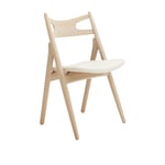 Carl Hansen - CH29P Sawbuck Chair, Vitoljad Ek, Lädergrupp B Thor - 300 - Matstolar