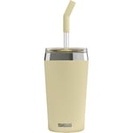 Sigg - Gobelet Isotherme Avec Paille en Verre Durable - Travel Mug Helia Optimistic Yellow - Avec Brosse De Nettoyage - Étanche - Sans BPA - En Acier Inox 18/8 - Yoga & Sport en Salle - Jaune - 0,45L