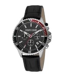 Roberto Cavalli RC5G049L0035 Mens Quartz Stainless Steel Black Leather 10 ATM 42 mm Watch - One Size