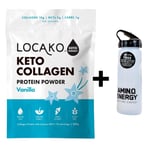 Keto Collagen Powder Protein Shake Vanilla 300G + ON Water Bottle DATE SEPT/2022
