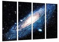 Tableau Moderne Photographique, Impression sur Bois, Galaxy dans l'espace, Les étoiles, 131 x 62 cm, ref. 26723