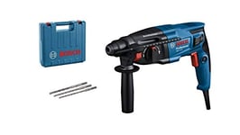 Bosch Professional GBH 2-21 Hammer Drill (230 V, with SDS Plus, incl. 3X SDS Plus Drill bits (6/8/10 mm), Auxiliary Handle, Machine Cloth, Depth Stop, in Carrying case)