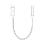 Puro Flätad Adapter Lightning till 3,5 mm Jack - 15 cm - Vit