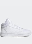 adidas Sportswear Mens Hoops 3.0 Mid Trainers - White, White, Size 8, Men