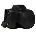 MegaGear MG1813 Ever Ready Étui de Protection en Cuir Véritable avec Bandoulière Compatible avec Nikon Z50 (16-50mm) - Noir
