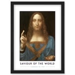 Leonardo Da Vinci Saviour Of The World Salvator Mundi Painting Artwork Framed Wall Art Print A4