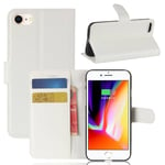 iPhone SE 3 5G (2022) / 2020 8/7 - läderfodral plånbok Vit